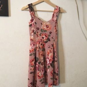 Short pink floral dress